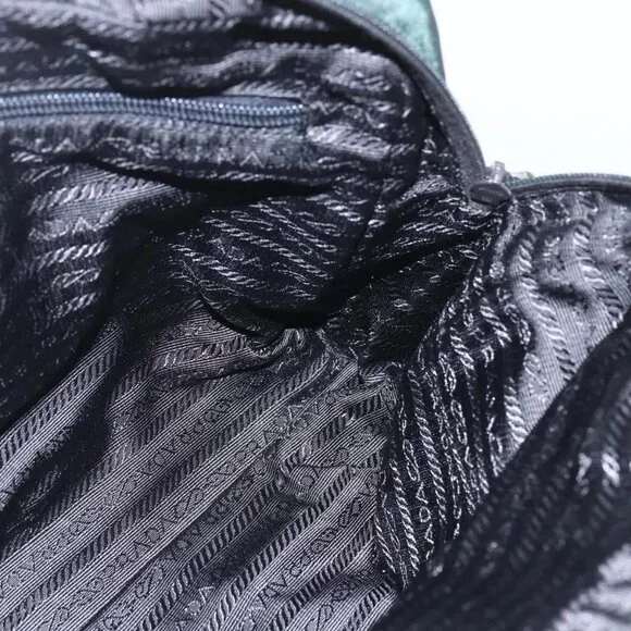 PRADA Hand Bag Nylon Green Silver Auth 151461 - Picture 13 of 16